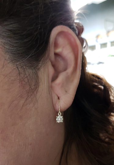 14Kt Gold 1 Ct Lab Created Diamond Dangle Earrings