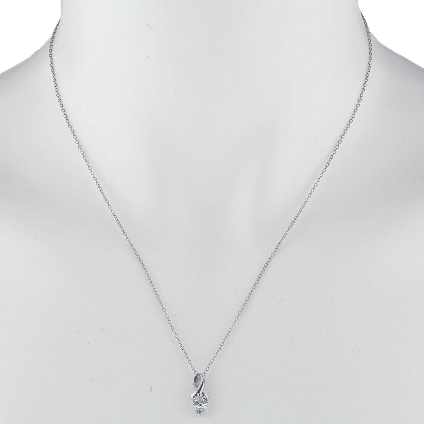 14Kt Gold Zirconia & Diamond Round Design Pendant Necklace