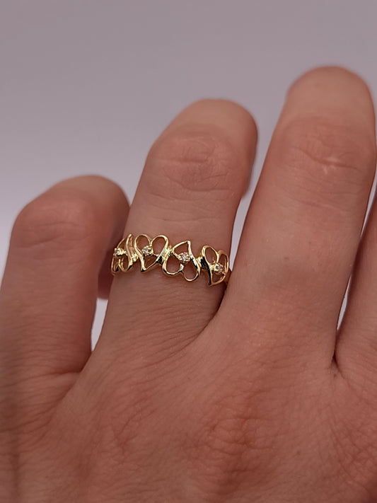 14Kt Gold Genuine Natural Diamond Heart Ring