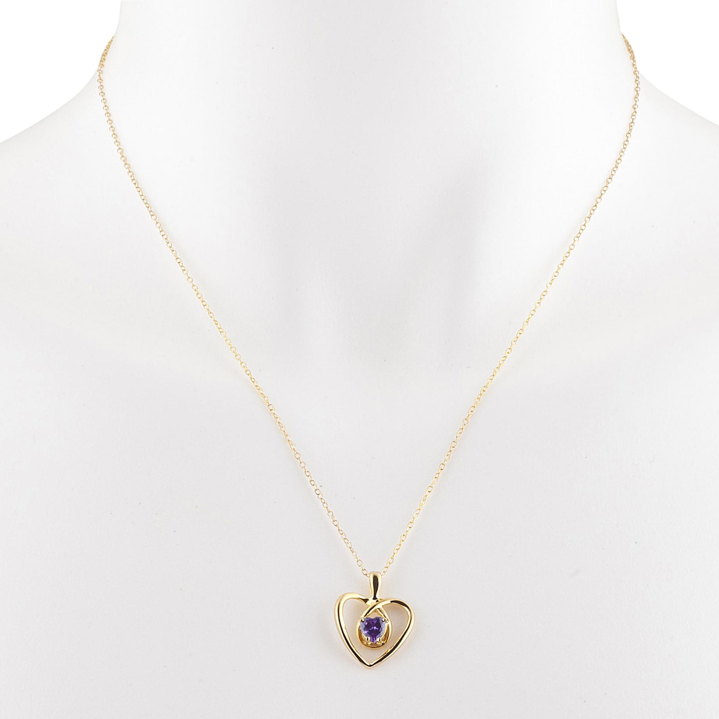14Kt Gold Alexandrite Heart Design Pendant Necklace