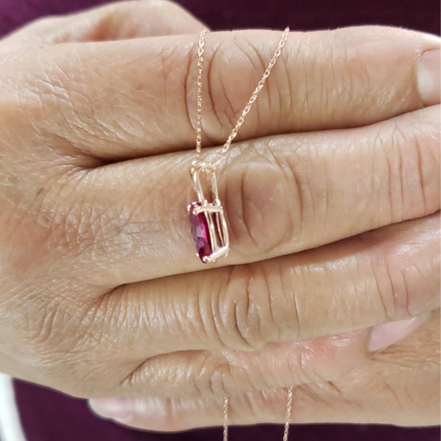 14Kt Gold Ruby Marquise Pendant