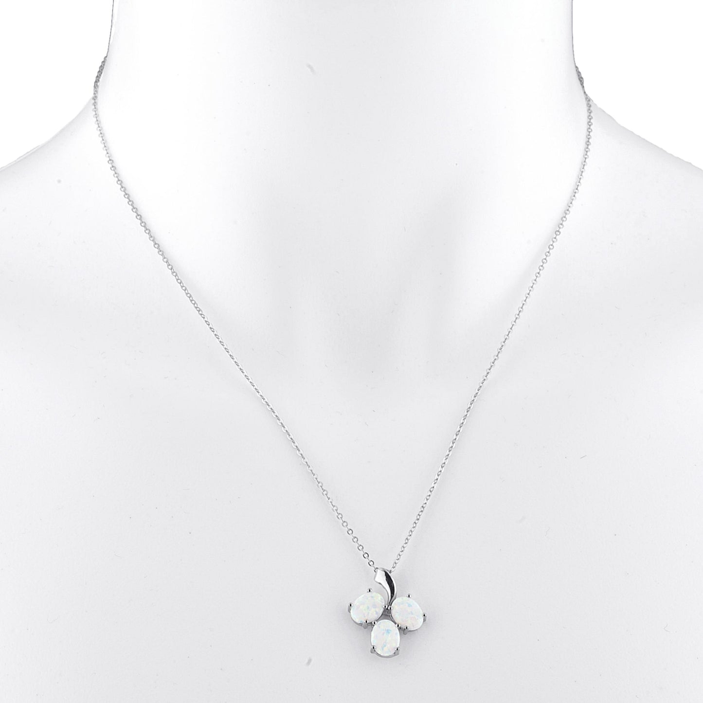 Genuine Opal Oval Design Pendant .925 Sterling Silver