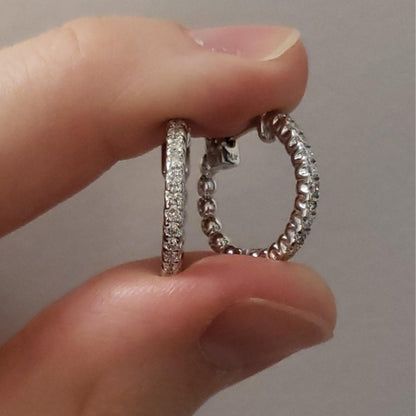 14Kt Gold 0.58 Ct Diamond Huggie Hoop Earrings