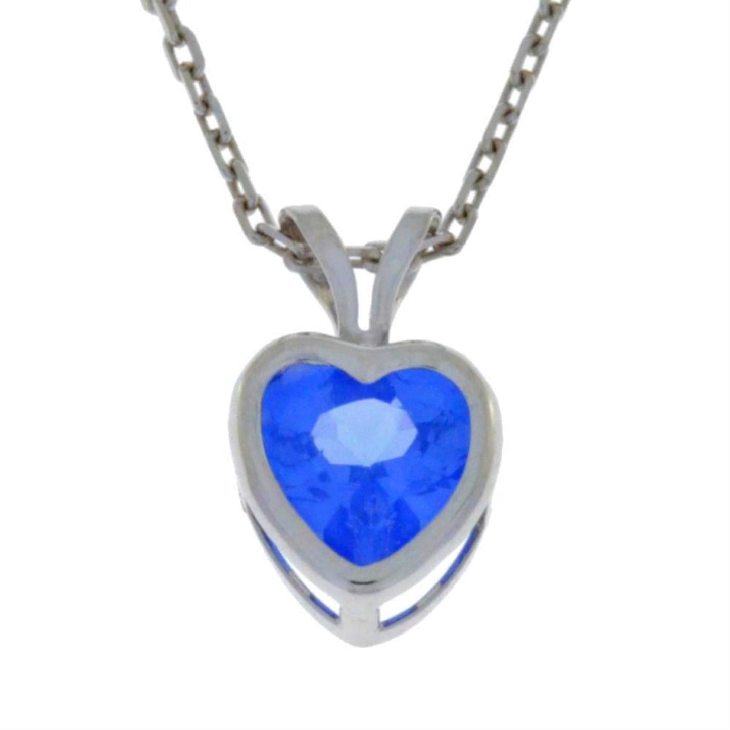 14Kt Gold Tanzanite Heart Bezel Pendant Necklace