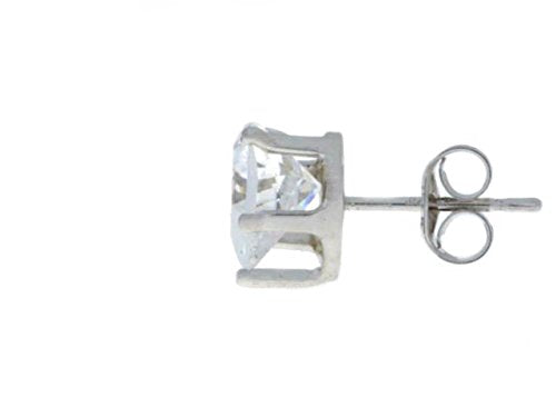 3 Ct Zirconia Heart Stud Earrings .925 Sterling Silver