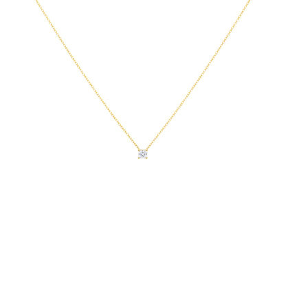 14Kt Gold 0.10 Ct Diamond Princess Cut Necklace Pendant