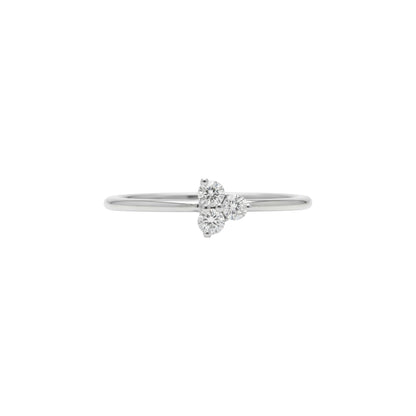 14Kt Gold 3 Stone Genuine Natural 0.12 Ct Diamond Ring
