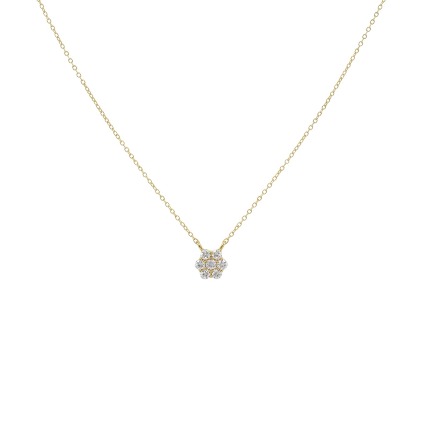 14Kt Gold 0.21 Ct Cluster Lab grown Diamond Pendant