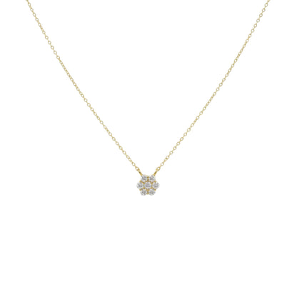 14Kt Gold 0.21 Ct Cluster Lab grown Diamond Pendant