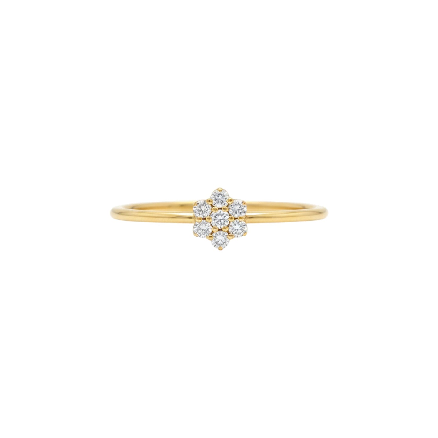 14Kt Gold Genuine Natural Diamond 0.21 Ct Cluster Ring