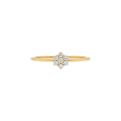 14Kt Gold Genuine Natural Diamond 0.21 Ct Cluster Ring