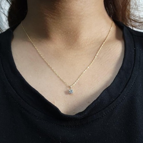 14Kt Gold 0.25 Ct Lab Grown Diamond Pendant Necklace