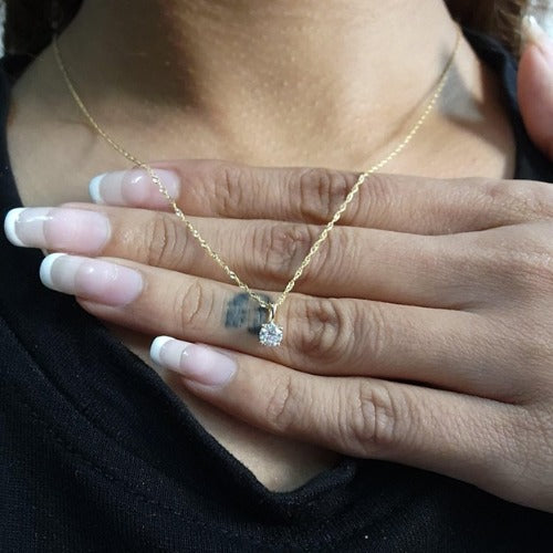 14Kt Gold 0.25 Ct Lab Grown Diamond Pendant Necklace