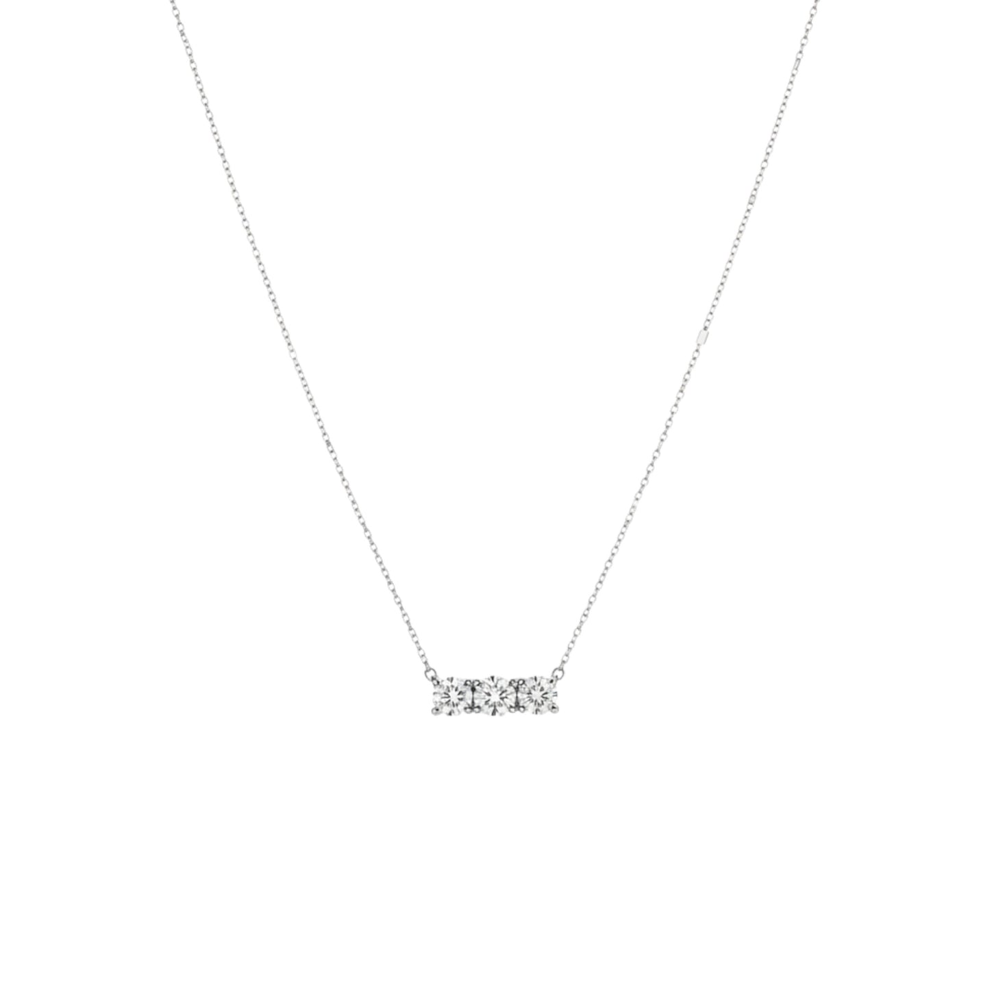 14Kt Gold 0.60 Ct 3 Stone Lab Grown Diamond Pendant Necklace