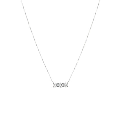 14Kt Gold 0.60 Ct 3 Stone Lab Grown Diamond Pendant Necklace