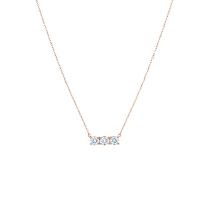 14Kt Gold 0.60 Ct 3 Stone Lab Grown Diamond Pendant Necklace