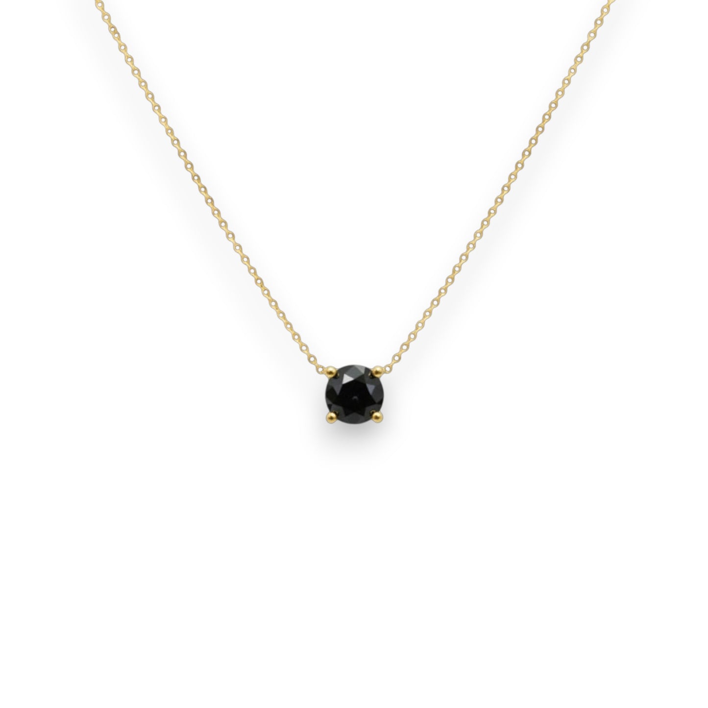 14Kt Gold 0.60 Ct Rose Cut Black Diamond Pendant