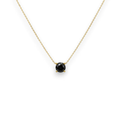 14Kt Gold 0.60 Ct Rose Cut Black Diamond Pendant