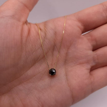 14Kt Gold 0.60 Ct Rose Cut Black Diamond Pendant