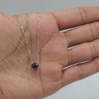 14Kt Gold 0.60 Ct Rose Cut Black Diamond Pendant