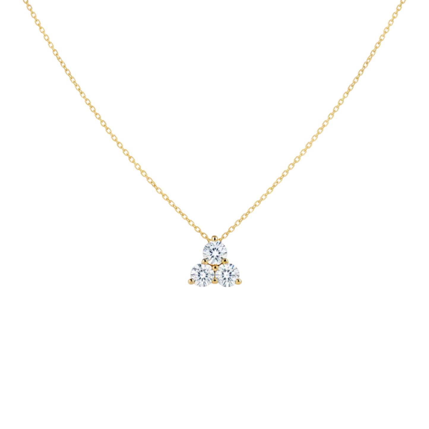 14Kt Gold 0.50 Ct 3 Stone Lab Grown Diamond Pendant
