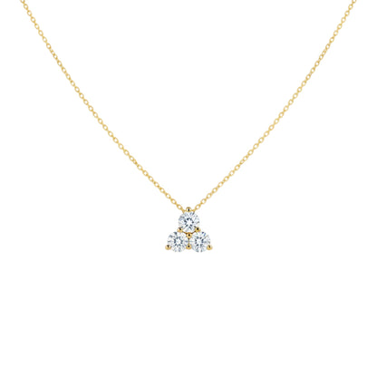 14Kt Gold 0.50 Ct 3 Stone Lab Grown Diamond Pendant