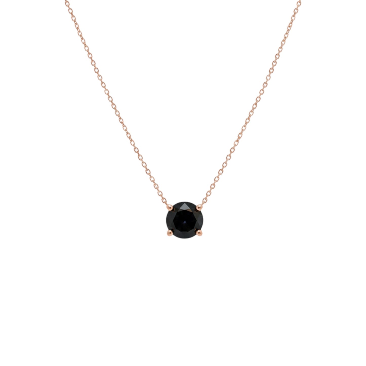14Kt Gold 0.75 Ct Genuine Rose Cut Black Diamond Pendant