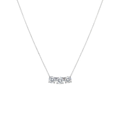 14Kt Gold 0.90 Ct 3 Stone Lab Grown Diamond Pendant Necklace