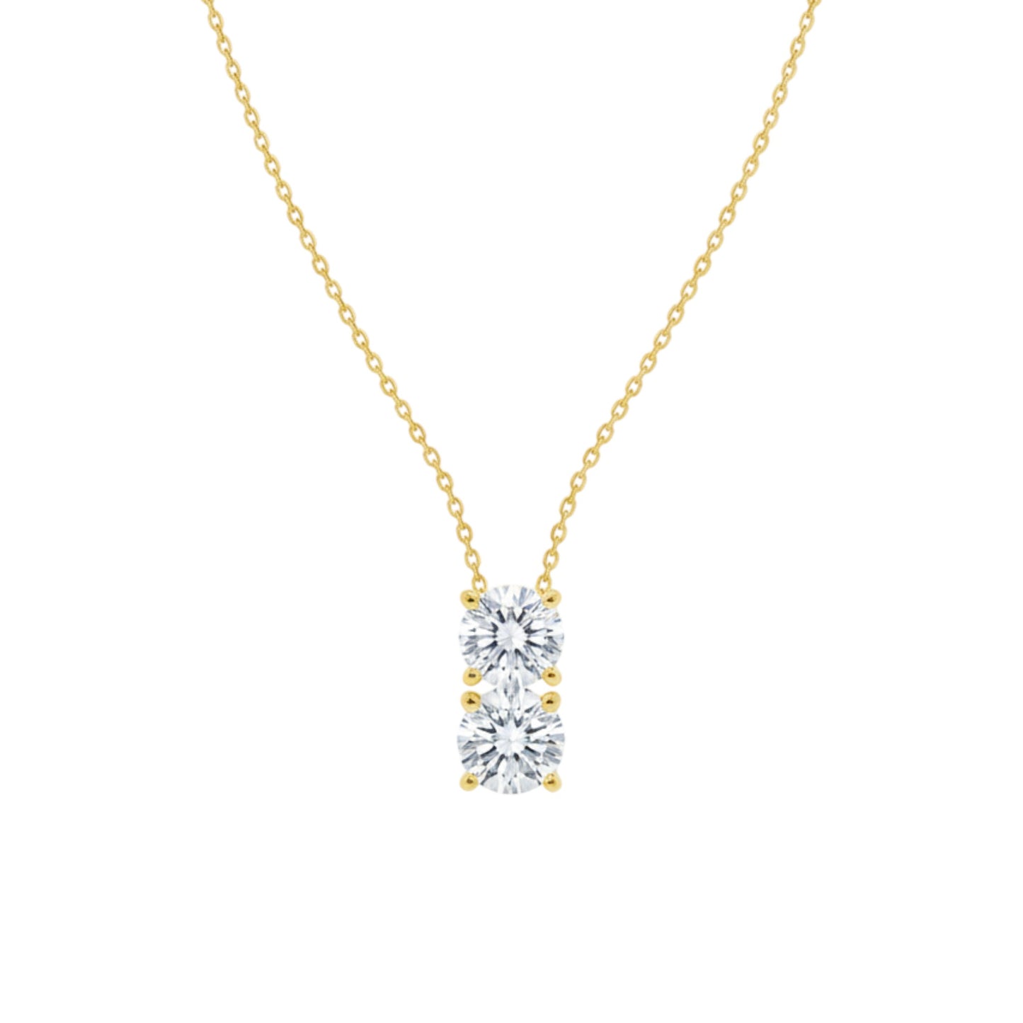 14Kt Gold 0.30 Ct 2 Stone Lab Grown Diamond Pendant