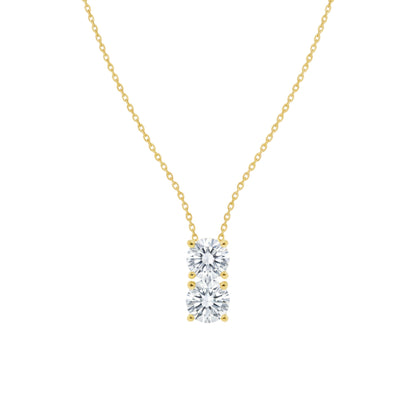 14Kt Gold 0.30 Ct 2 Stone Lab Grown Diamond Pendant