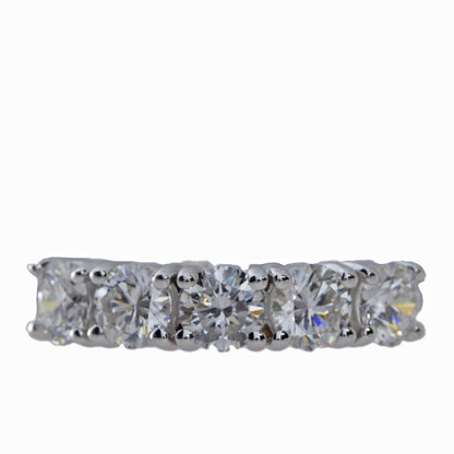 14K Gold 2 Ct 5 Stone Half Eternity Lab Grown Diamond Ring