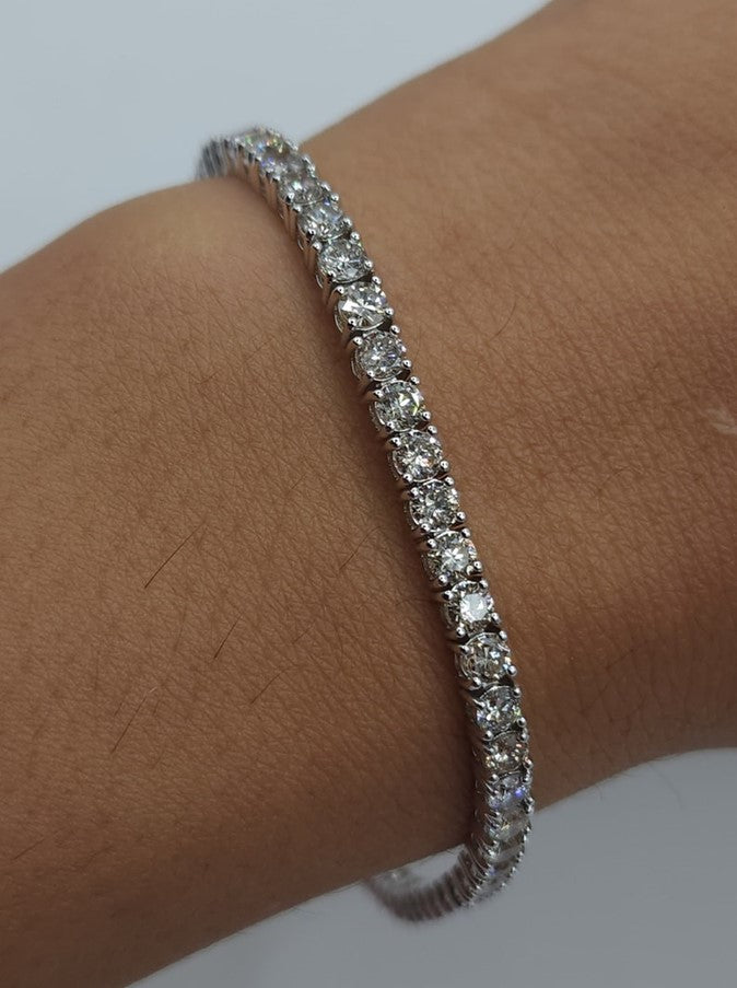 14Kt Gold 5 Ct Lab Grown Diamond Tennis Bracelet