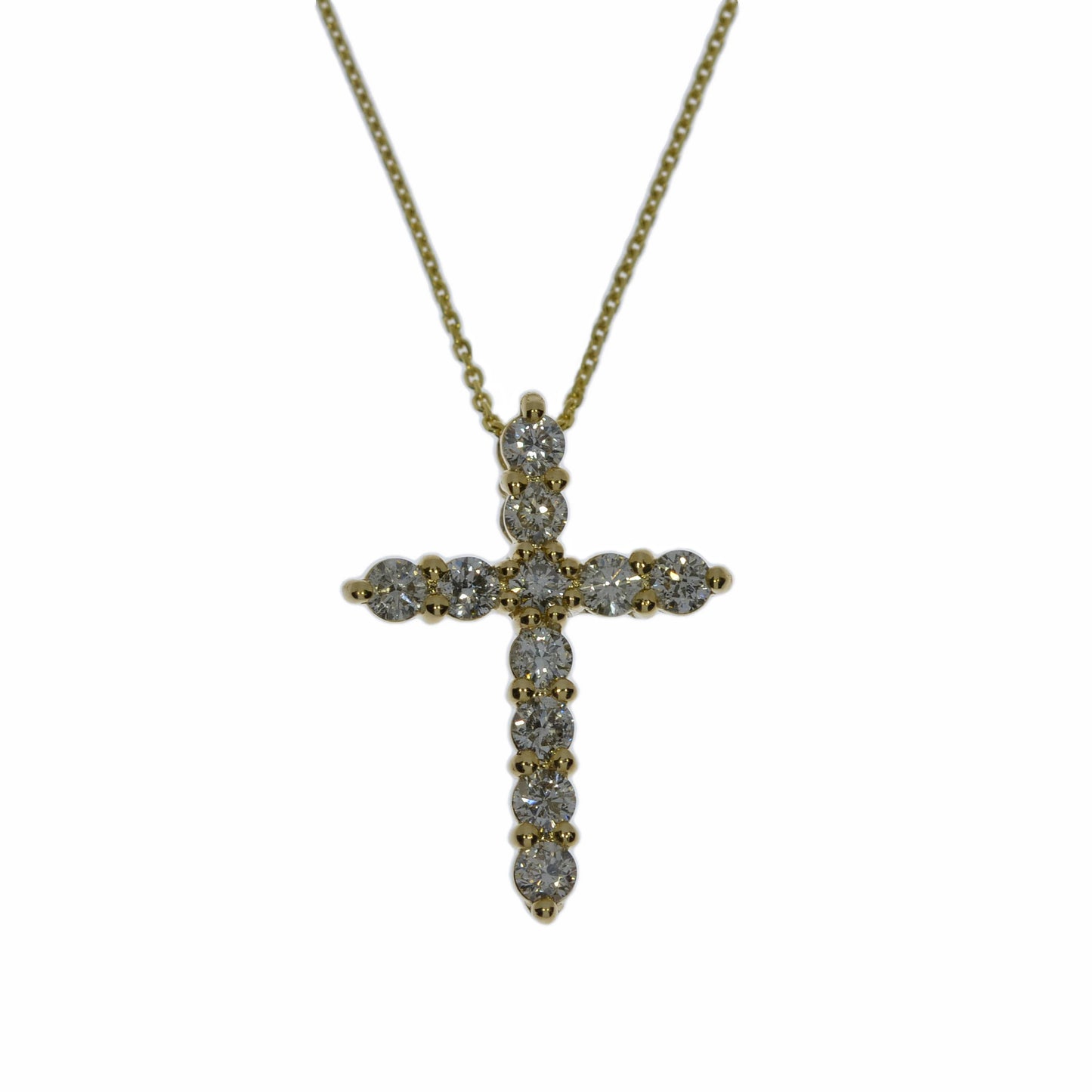 14Kt Gold 0.50 Ct Lab Grown Diamond Cross Pendant Necklace