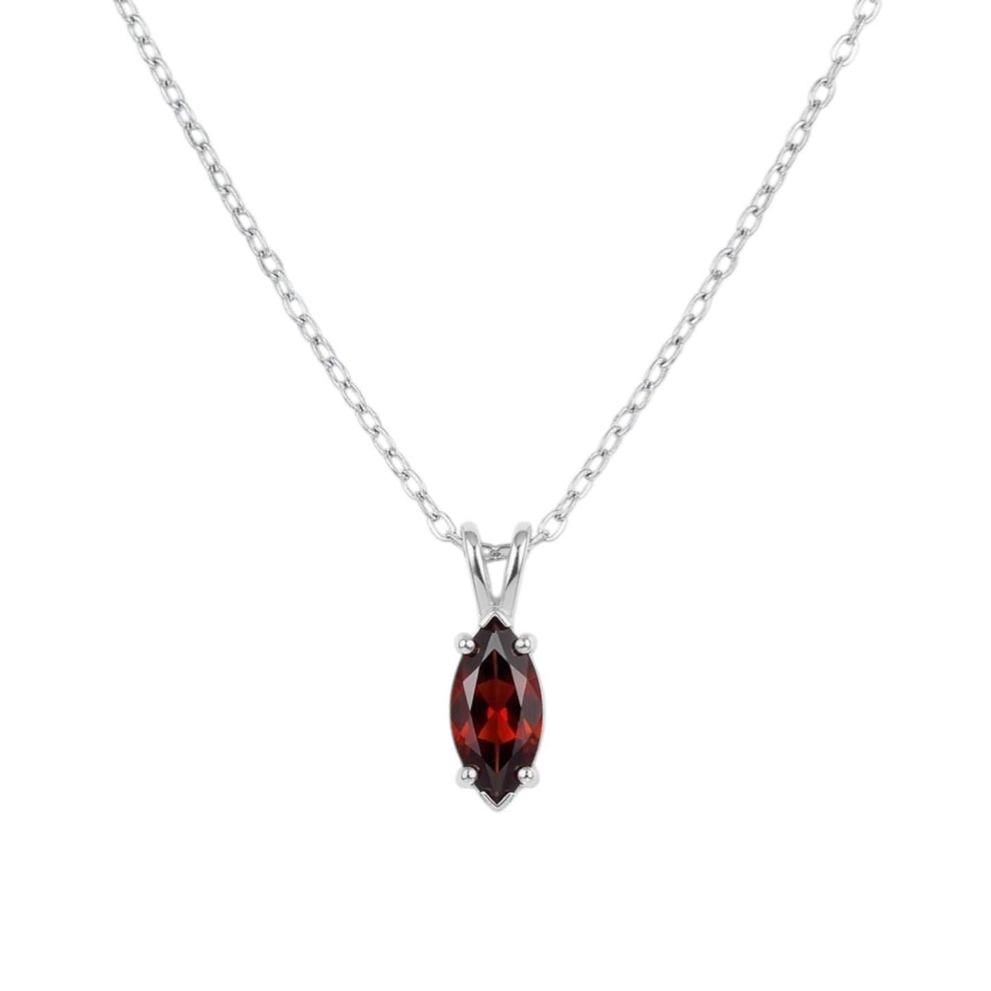 14Kt Gold Garnet Marquise Pendant