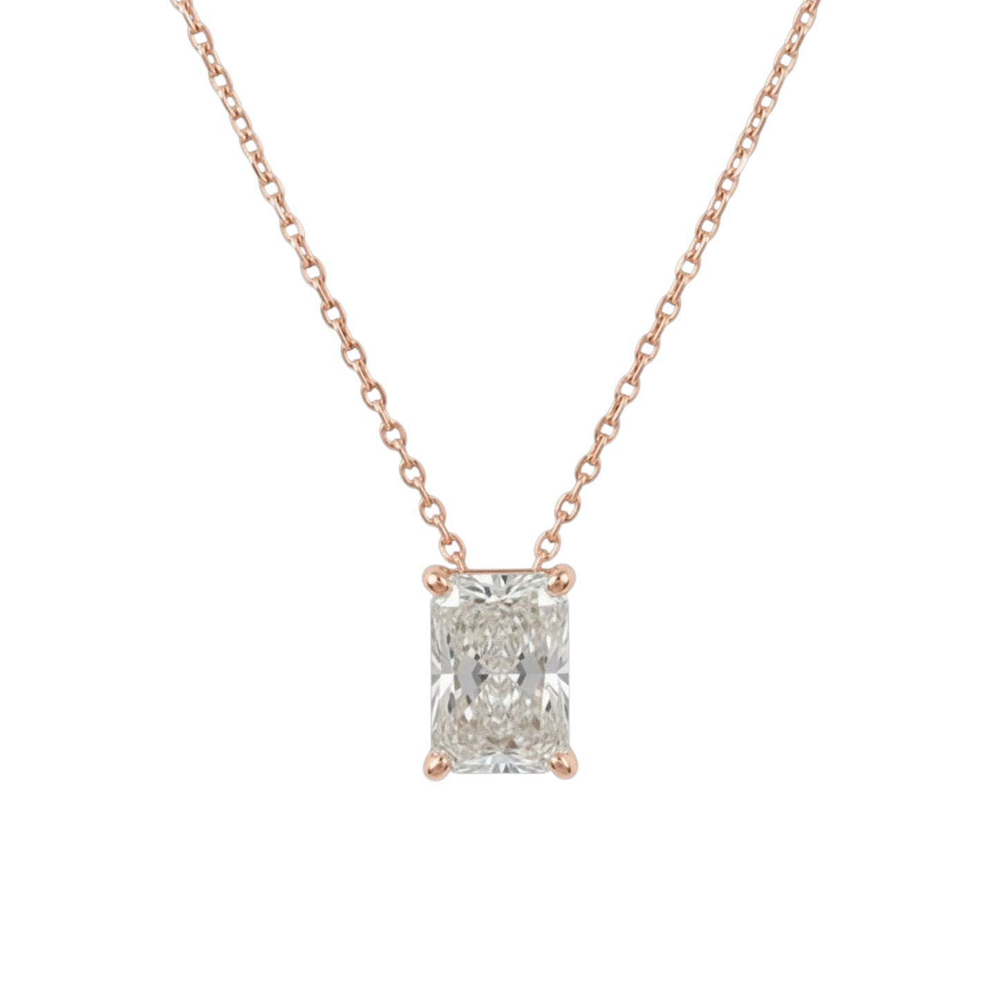 14Kt Gold 4.90 Ct IGI Certified Lab Grown Radiant Cut Diamond Pendant