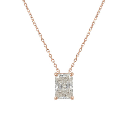 14Kt Gold 4.90 Ct IGI Certified Lab Grown Radiant Cut Diamond Pendant