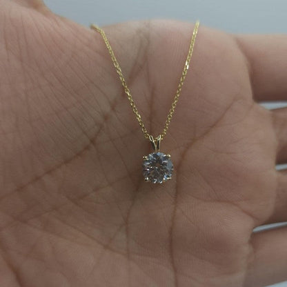 14Kt Gold 1 Ct IGI Certified Lab Grown Diamond Pendant Necklace