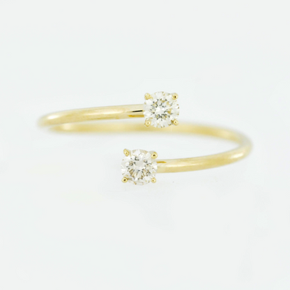 14Kt Gold 0.20 Ct 2 Lab Grown Diamond Ring