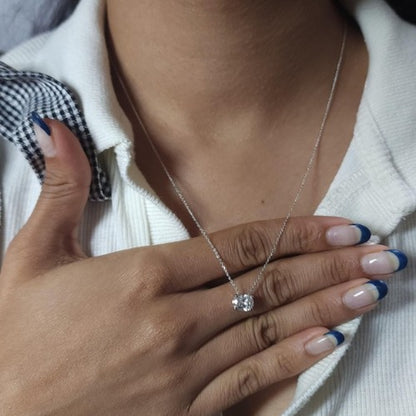 14Kt Gold 2 Ct Lab Grown Diamond Oval Solitaire Pendant