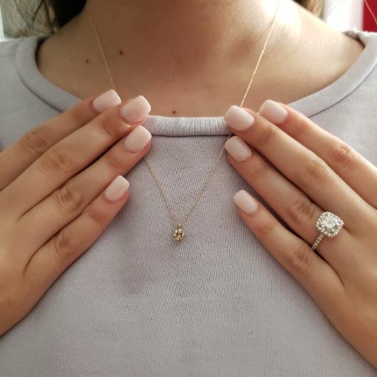 14Kt Gold 0.40 Ct Lab Grown Diamond Pendant Necklace