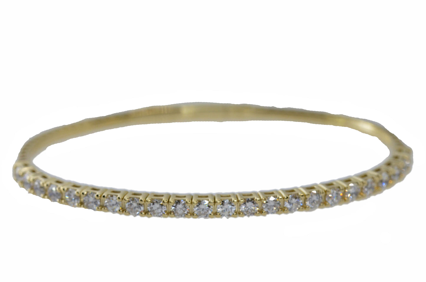 14Kt Gold 2.50Ct Lab grown Diamond Half Bangle Bracelet