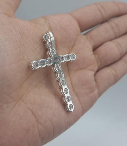 14Kt Gold 6 Ct Lab Grown Diamond Cross Pendant