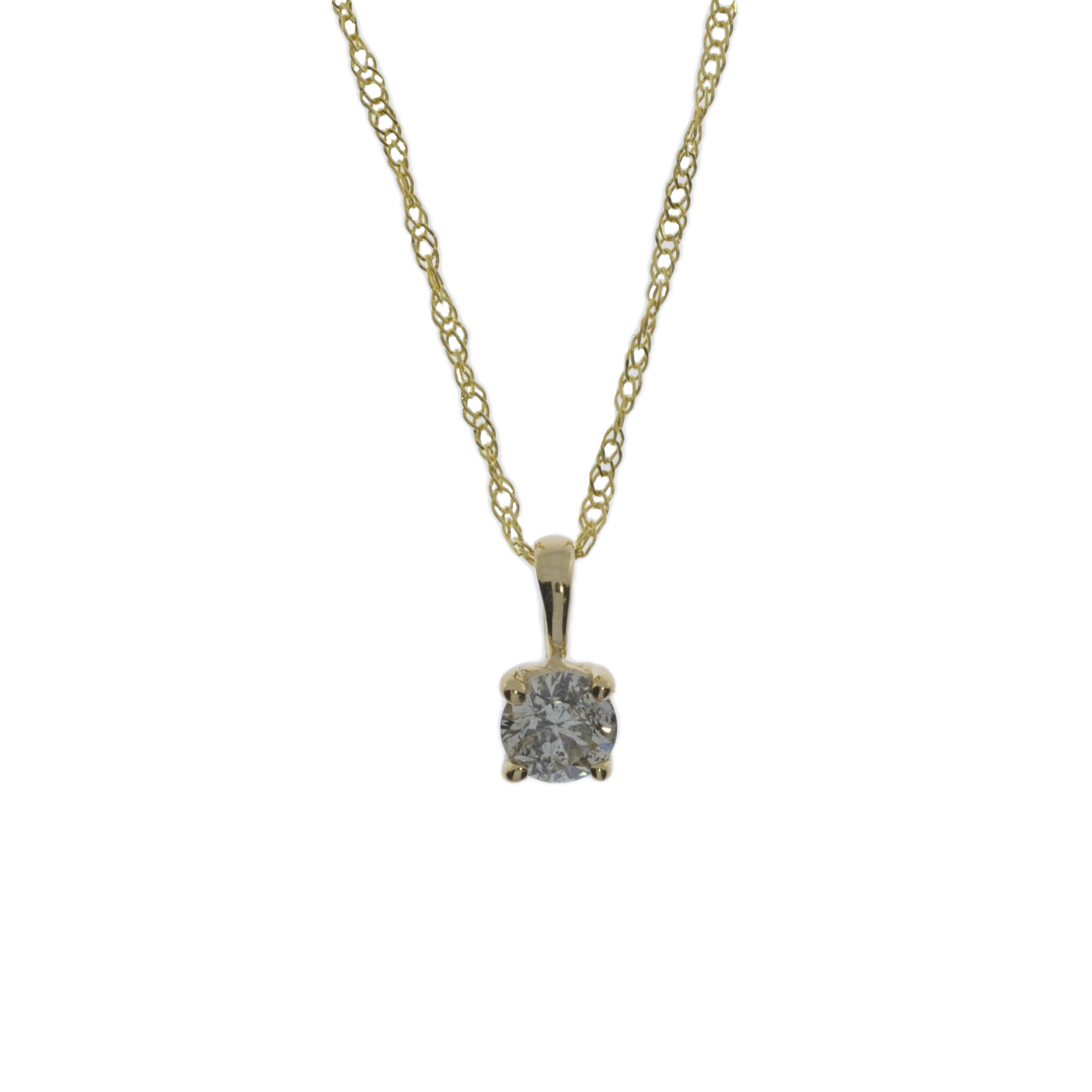 14Kt Gold 0.55 Ct Lab Grown Diamond Pendant Necklace