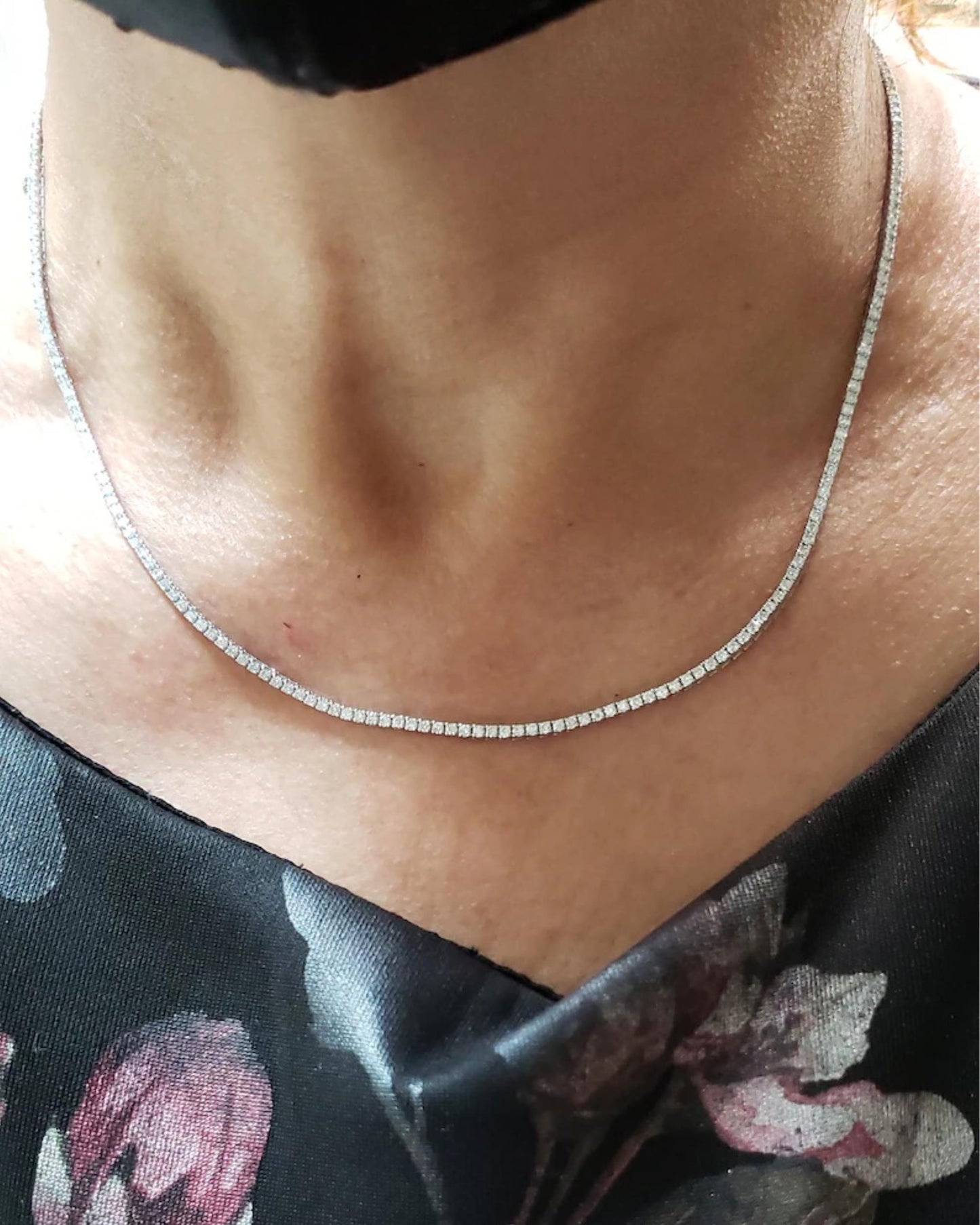 14Kt Gold 3.5 Ct 17-inch Lab Grown Diamond Tennis Necklace