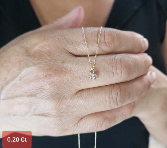 14Kt Gold 0.20 Ct Lab Grown Diamond Pendant Necklace