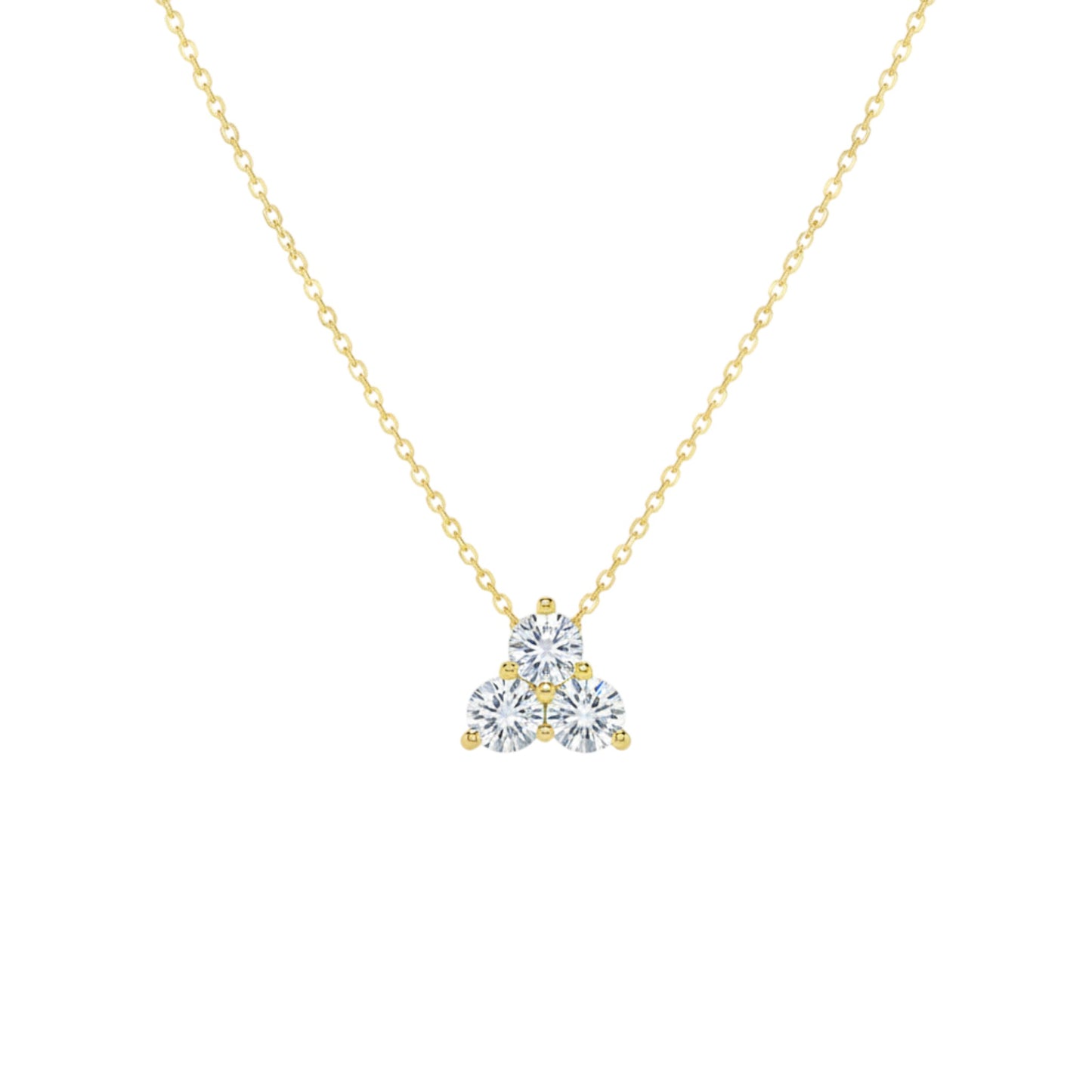 14Kt Gold 1.20 Ct 3 Stone Lab Grown Diamond Pendant