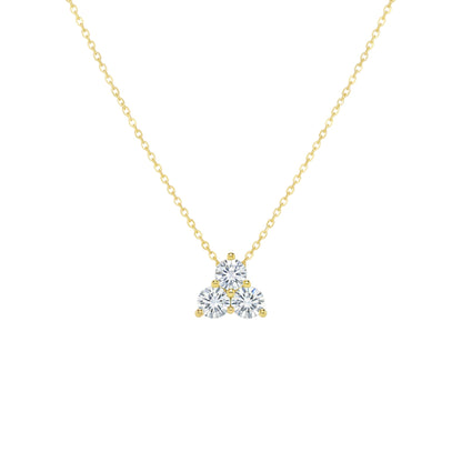14Kt Gold 1.20 Ct 3 Stone Lab Grown Diamond Pendant