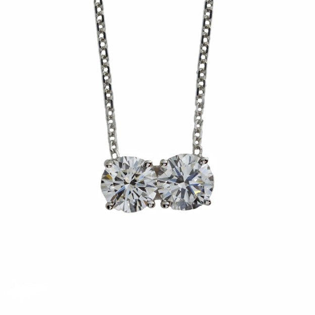 14Kt Gold 1.40 Ct 2 Stone Lab Grown Diamond Pendant