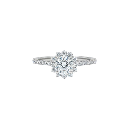14Kt Gold 1.43 Ct Lab Grown Diamond Halo Engagement Ring