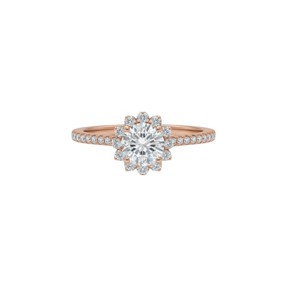 14Kt Gold 1.43 Ct Lab Grown Diamond Halo Engagement Ring